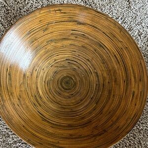 Round Wooden Decorative Bowl.
